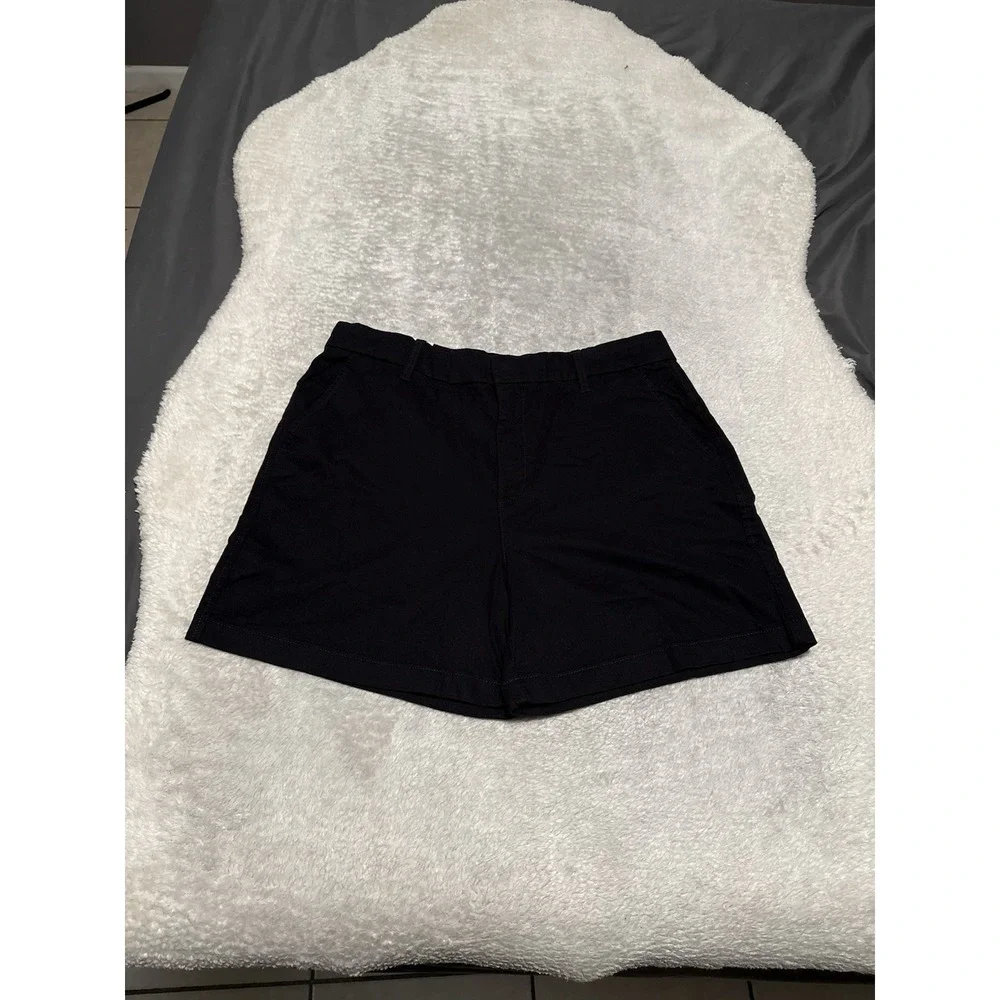 New Gloria Vanderbilt Women's Black Shorts Size 14 Mid Rise Stretch Twill‎ 5